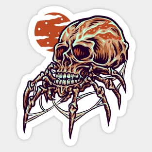 Evil Halloween Spider Skull Sticker